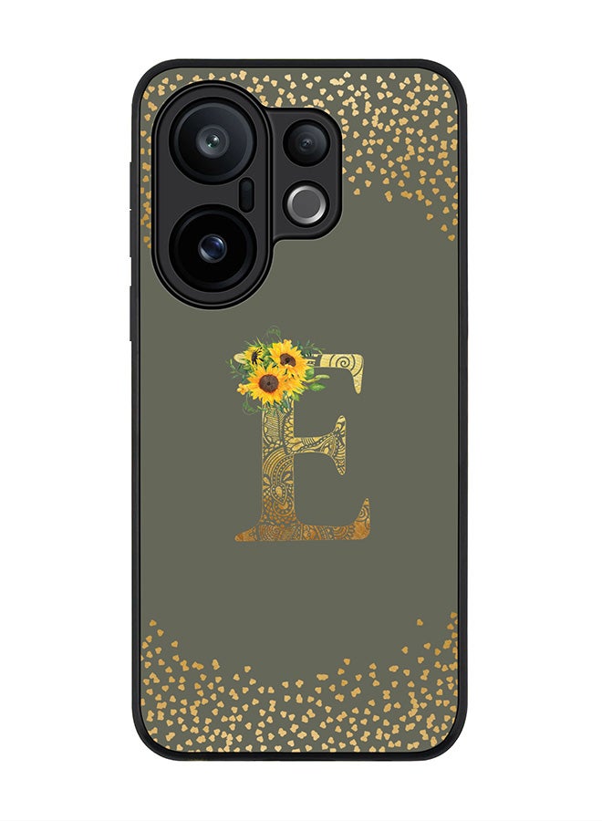 Stylizedd For vivo X200 FE / S30 Pro mini Case,Slim fit Camera Protection, Shockproof Thin Phone cover  - Custom Floral Monogram - E  (Olive Green )
