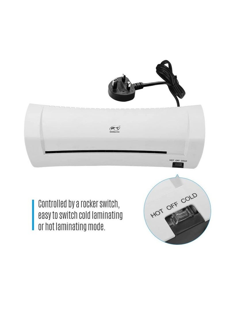 OSMILE 4-in-1 A4 A5 A6 Laminator Machine with Paper Cutter, Corner Rounder, and 15 Laminating Sheets – Hot & Cold Thermal Lamination for Home, Office, and School - Image 4