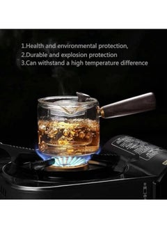 Spaceshoop Glass Teapot with Wooden Handle, Japanese Style Side Handle Design Tea Maker (500ml)  - Image 4
