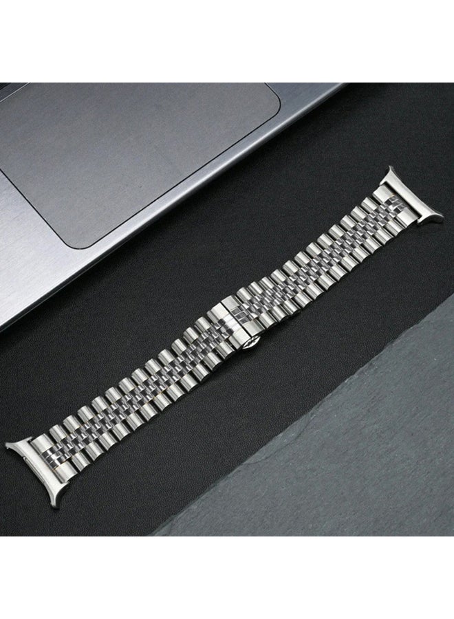 O Ozone Metal Bands Compatible with Samsung Galaxy Watch Ultra 47mm (2024),  Stainless Steel Replacement Wristband Strap Men Women for Galaxy Watch 7 Ultra 47mm - Silver  - Image 4