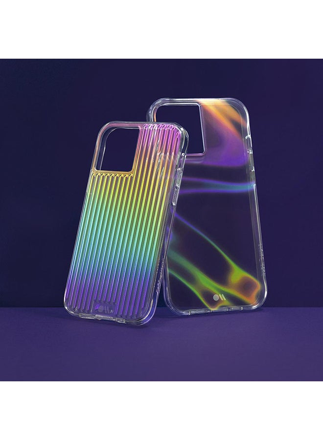 كايس مايت غطاء حماية بتصميم خطوط صلبة لهواتف أبل آيفون 12/12 برو لون إريديسينت - Image 3