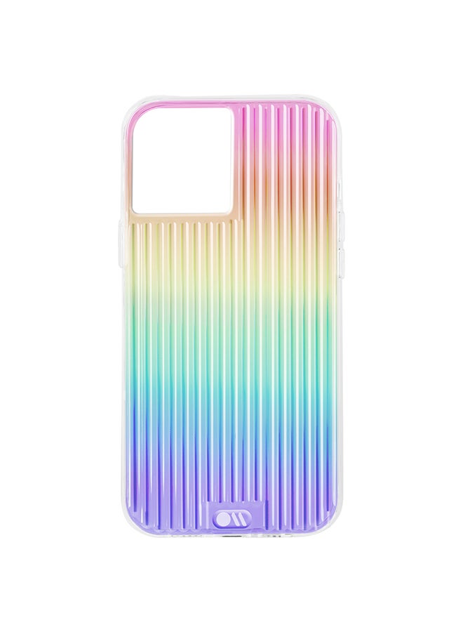 كايس مايت غطاء حماية بتصميم خطوط صلبة لهواتف أبل آيفون 12/12 برو لون إريديسينت - Image 1
