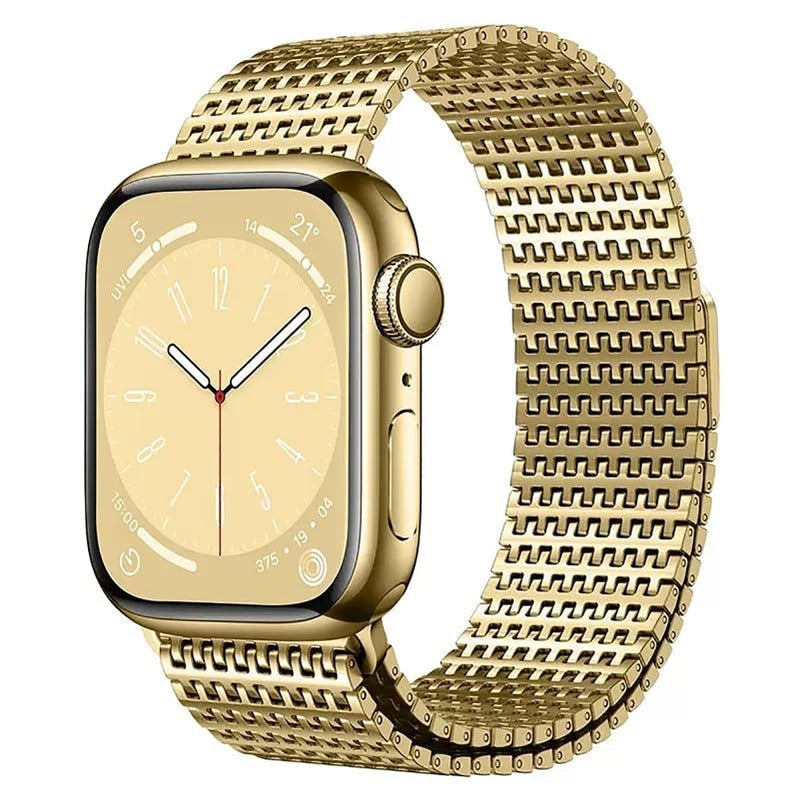 KASTWAVE Magnetic Milanese Loop Band Compatible with Apple Watch Ultra 2, Series 10–3 (49–42mm) – Adjustable Strap for iWatch SE/9/8/7/6/5/4 (Gold) - Image 1