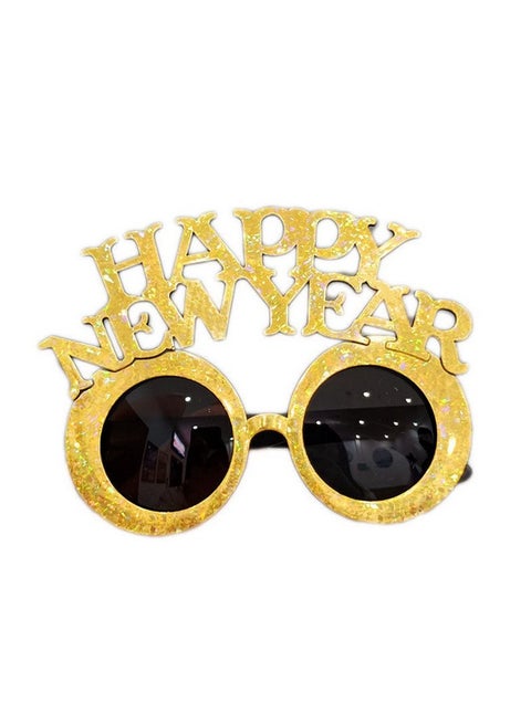 Soochat Happy New Year Eyeglasses New Year Party Glasses Celebration Party Favor for New Year's Eve Party Decors (Gold)