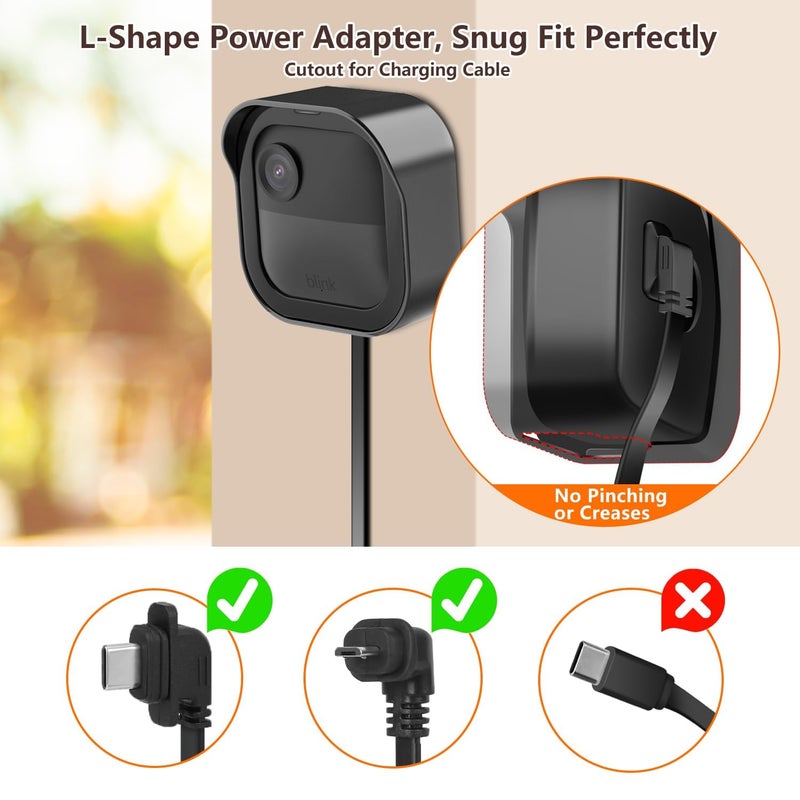 delilyn Wall Mount for Blink Outdoor Camera, Weatherproof Protective Housing with Charging Cutout for All-New Blink Outdoor 4 (4th Gen) & (3rd Gen), 360Â° Adjustable Bracket for Blink Security Camera System - Image 3