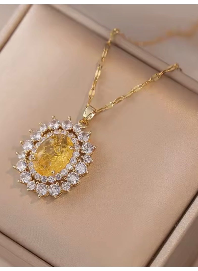 Elegance Trendy & High Quality Stainless Steel Gold Plated Necklace For Women - Image 2