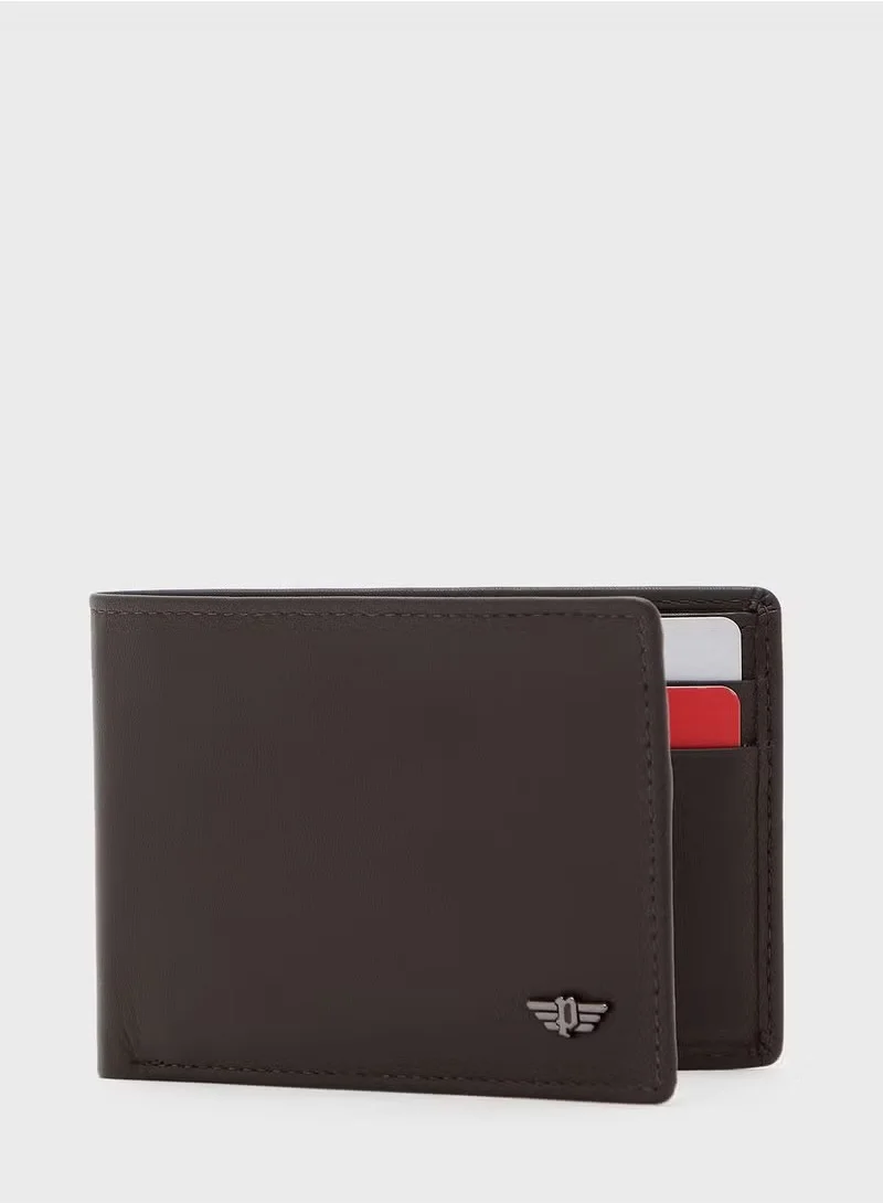 بوليس Nest Men's Wallet, Brown Genuine Textured Leather, Multiple Card Slots & Bill Compartment