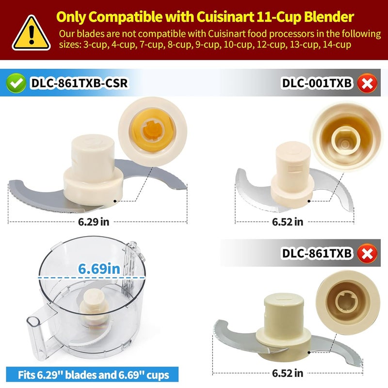 MOHTOL شفرة تقطيع بديلة DLC-861TXB-CSR – متوافقة مع معالج الطعام كويزينارت سعة 11 كوب، قاطع طعام من الفولاذ المقاوم للصدأ لسلسلة DLC-8، DFP-11، DLC-2011 – شفرة بديلة لمعالج الطعام - Image 2