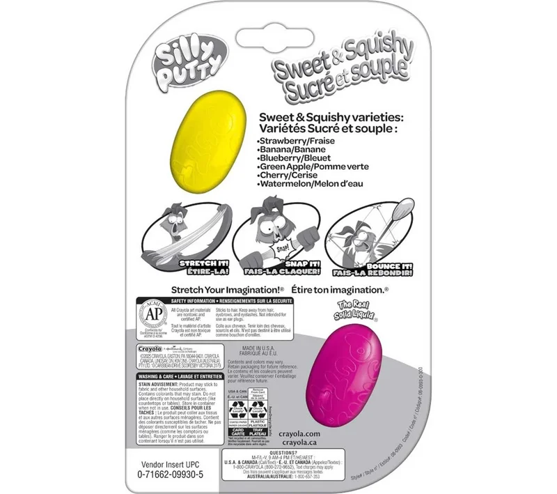 Crayola Crayola Silly Putty Scented Eggs 2-Pack – Sweet & Squishy Assorted Fruity Scents, Sensory Fidget Toy for Kids Ages 4+, Classic Stretchy Putty, Non-Toxic