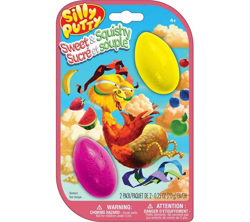 Crayola Silly Putty Scented Eggs 2-Pack – Sweet & Squishy Assorted Fruity Scents, Sensory Fidget Toy for Kids Ages 4+, Classic Stretchy Putty, Non-Toxic - Image 1