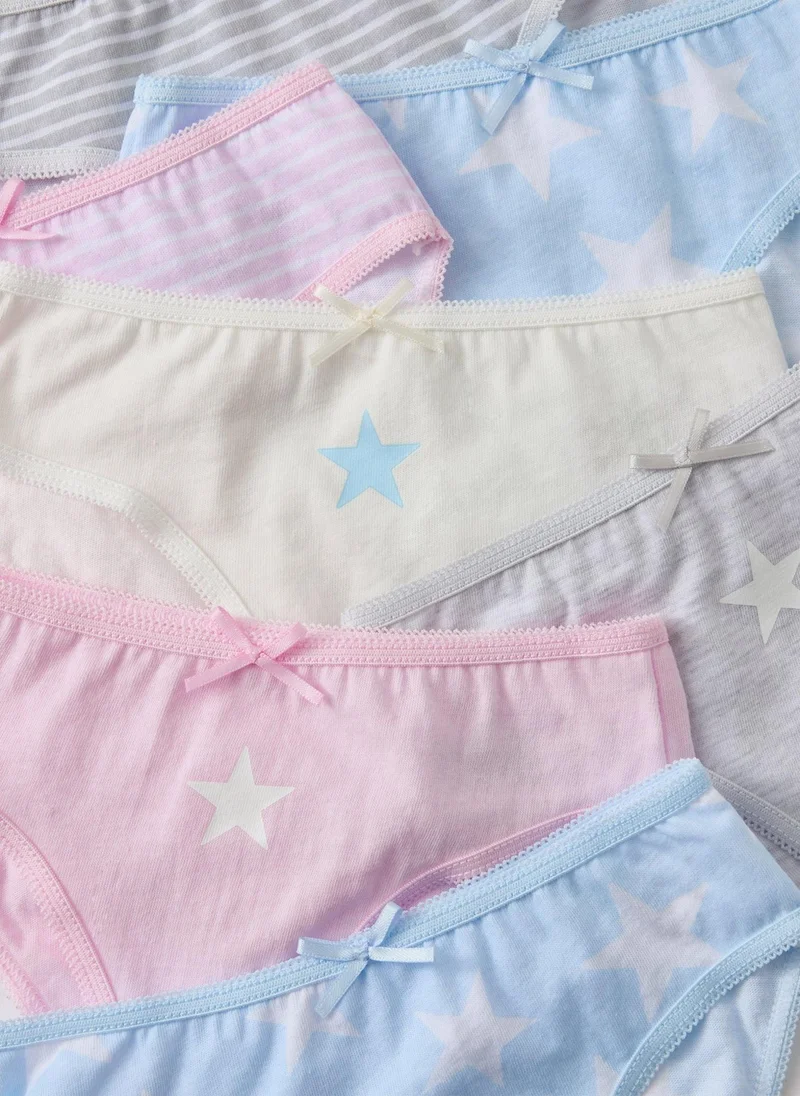 Matalan 7 Pack Girls Multi Coloured Star Briefs