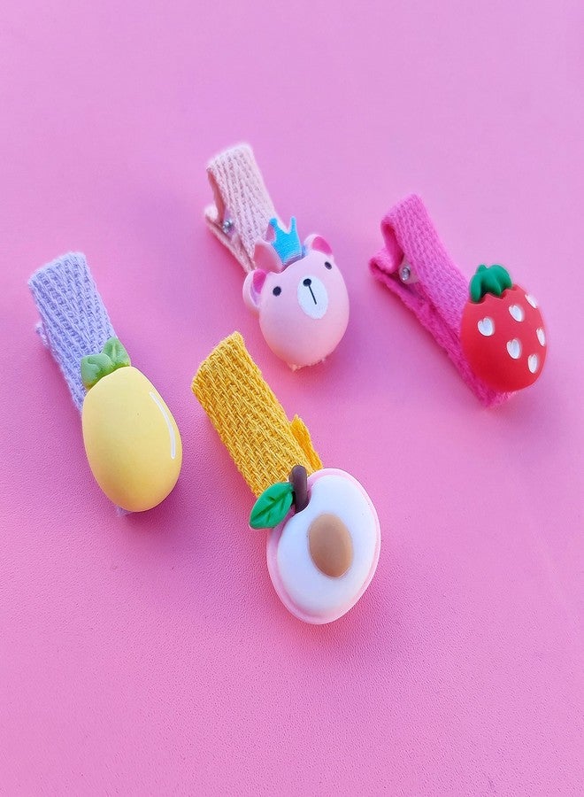 التعارف مجموعة مشابك شعر للبنات الصغيرات من أنا كرييشنز، 26 قطعة، بتصميمات حيوانات لطيفة وفواكه وزهور، مبطنة بالكامل بشريط. إكسسوارات شعر للبنات - Image 5