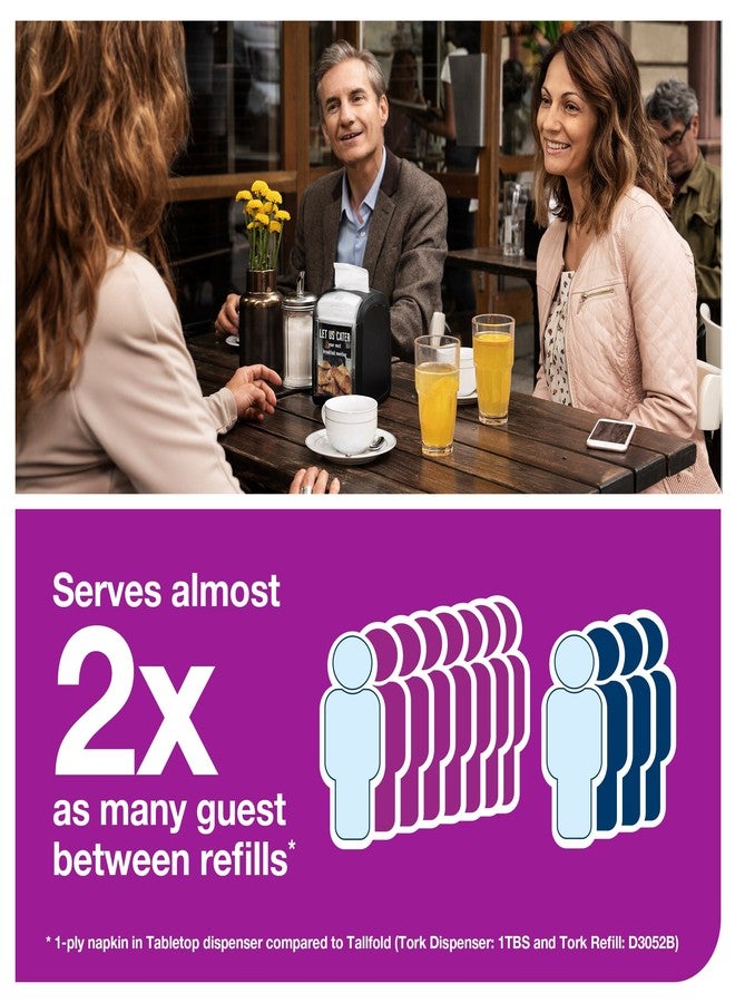 تورك مجموعة تورك إكسبريسناب فيت لتوزيع مناديل المائدة - 800743 - موزع N14 للمطاعم، تتضمن عبوتين من مناديل المائدة الطبيعية، كل عبوة تحتوي على 120 منديلًا، طبقتين - Image 4