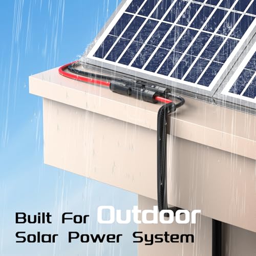 Bateria Power 1 Pair 50FT Solar Cables, 10 Gauge Solar Extension Cable with IP68 Female & Male Waterproof Connectors and Dust Caps for RV, Photovoltaic Systems - Image 5