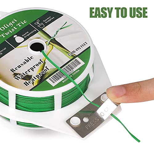 Oligei Green Garden Wire, Sturdy Plant Ties for Support with Cutter, 492FT/150m, Indoor, Outdoor, Home and Office Use - Image 5