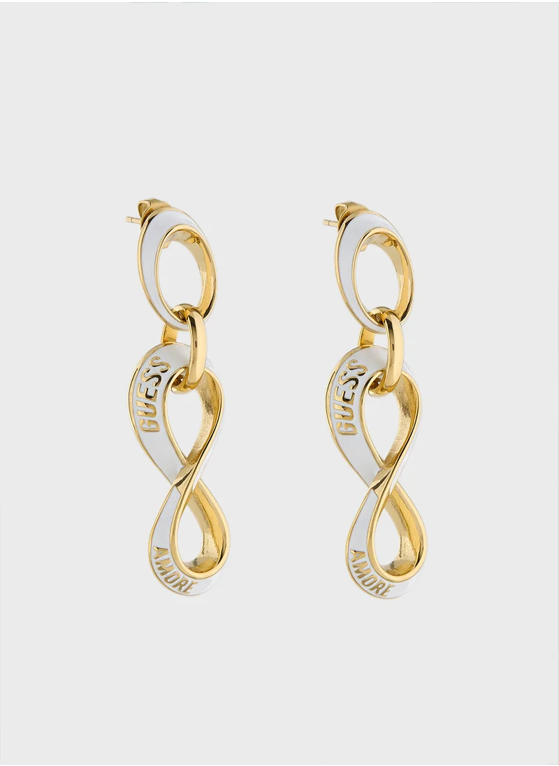 جس Jube05045Jwygwht/U 52Mm Infinity Pendant Earrings