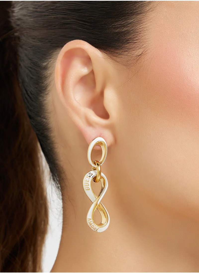 جس Jube05045Jwygwht/U 52Mm Infinity Pendant Earrings