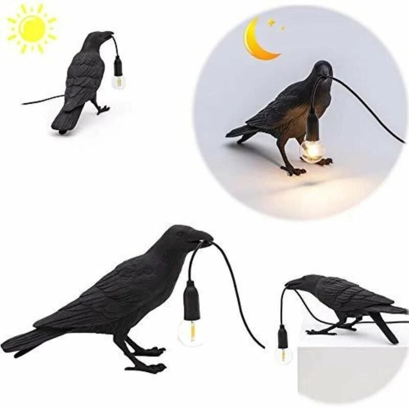 Black Crow Shaped Table Lamp - Image 3