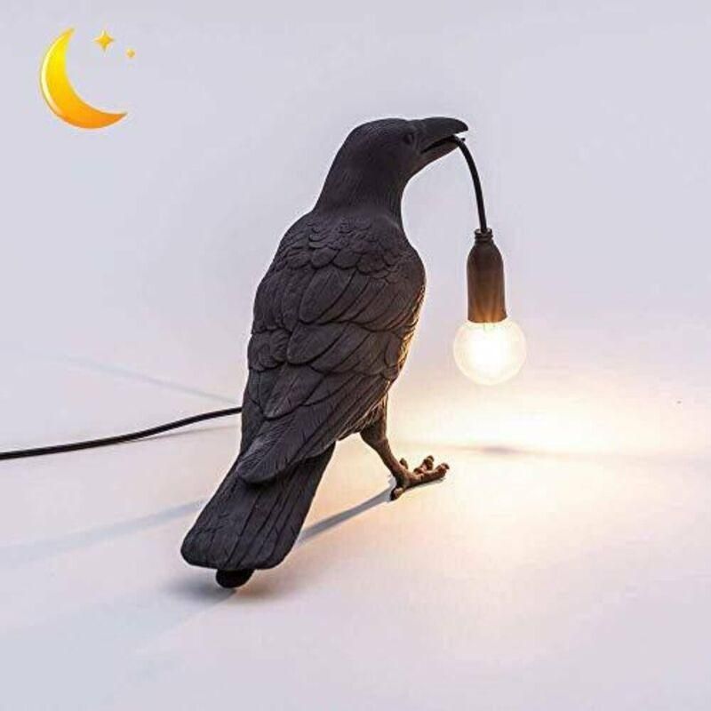 Black Crow Shaped Table Lamp - Image 1