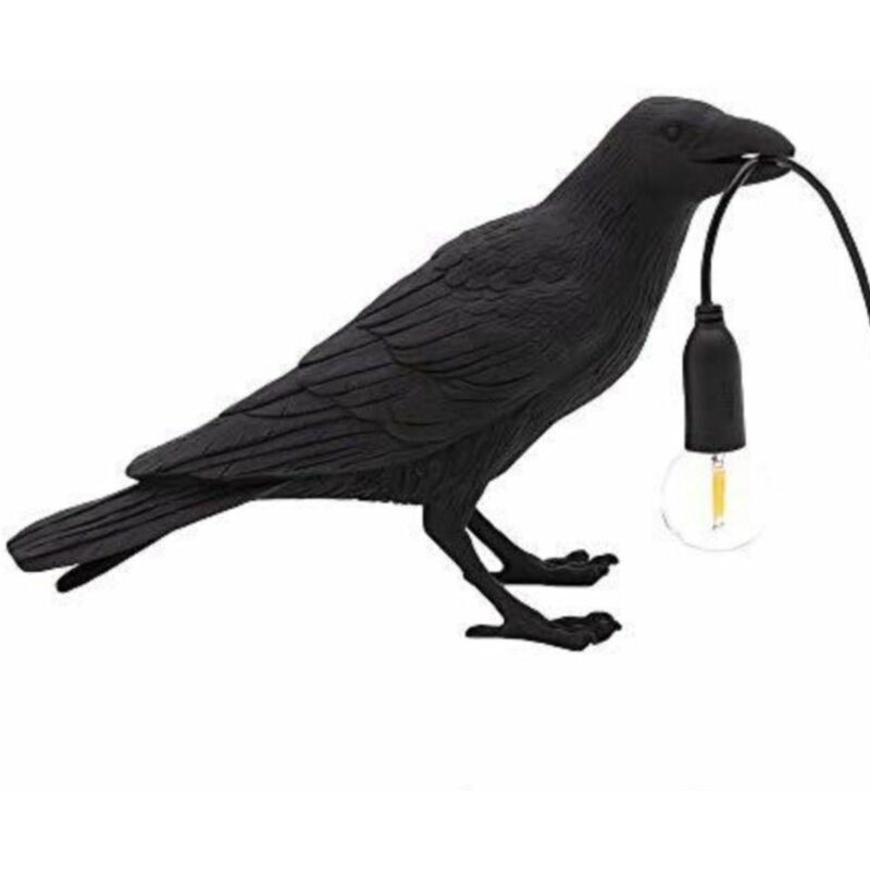 Black Crow Shaped Table Lamp - Image 4