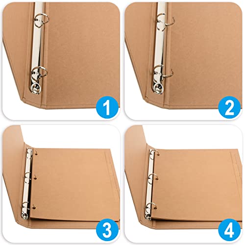 Homakover Natural Recycled Kraft Binder 3-Holds Round Ring Binder 2 Pack, Durable Binding Hard Cover Protector for Journal, Notebook, Inserted Sheets & Refill Paper, Holds 200 Sheets Capacity (A4 Size) - Image 4
