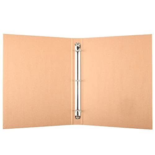 Homakover Natural Recycled Kraft Binder 3-Holds Round Ring Binder 2 Pack, Durable Binding Hard Cover Protector for Journal, Notebook, Inserted Sheets & Refill Paper, Holds 200 Sheets Capacity (A4 Size) - Image 2