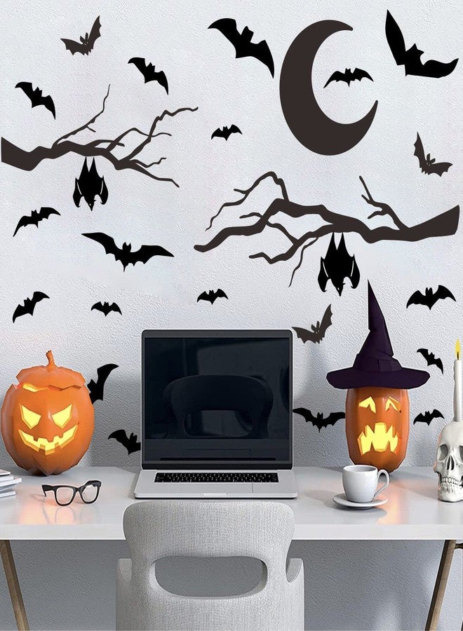 إياسو ملصقات حائط على شكل خفاش الهالوين ملصقات حائط على شكل خفاش ديكور نافذة الهالوين - Image 3