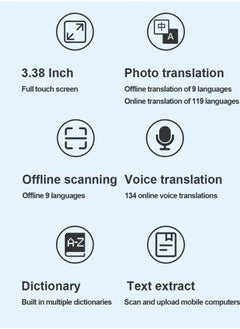 TIGER Translator Pen Scanner – 134 Language Translator Device, 3.38-Inch Full Touch IPS Screen, OCR Text-to-Speech Image Scanner, Wifi Wireless Reading Pen with Camera & Speaker for Dyslexia, 9 Language Offline Translator with 8GB Internal Storage, White  - Image 2