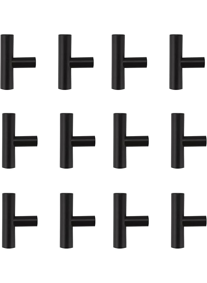 The Bros Modern Europe Style Alloy Pull Handle Cabinet Wardrobe Furniture Door Knobs for Home Bedroom (Black)- 12 Pieces - Image 1
