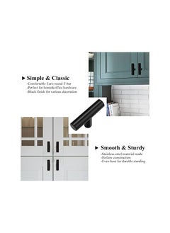 The Bros Modern Europe Style Alloy Pull Handle Cabinet Wardrobe Furniture Door Knobs for Home Bedroom (Black)- 12 Pieces  - Image 5