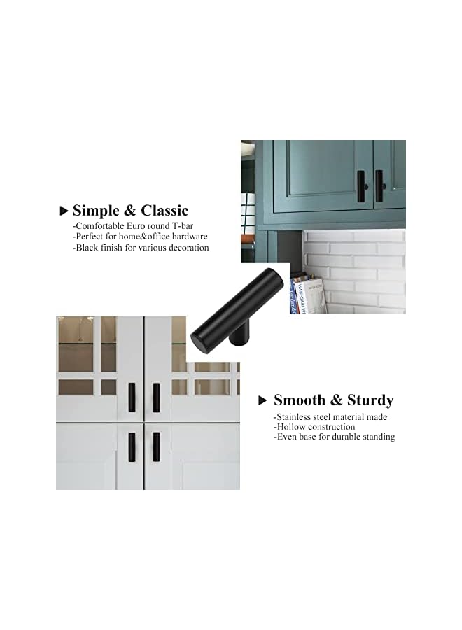 The Bros Modern Europe Style Alloy Pull Handle Cabinet Wardrobe Furniture Door Knobs for Home Bedroom (Black)- 12 Pieces - Image 5