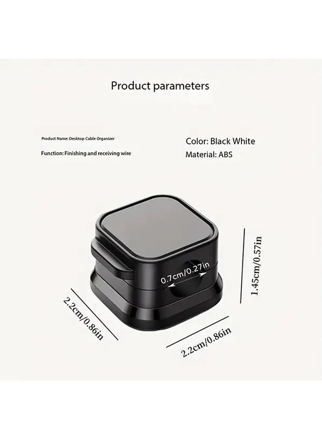 20 قطعة مشابك كابلات مغناطيسية سوداء قابلة للتعديل منظّم كابلات غير منزلق لمكتب وسيارة ومنزل - Image 4
