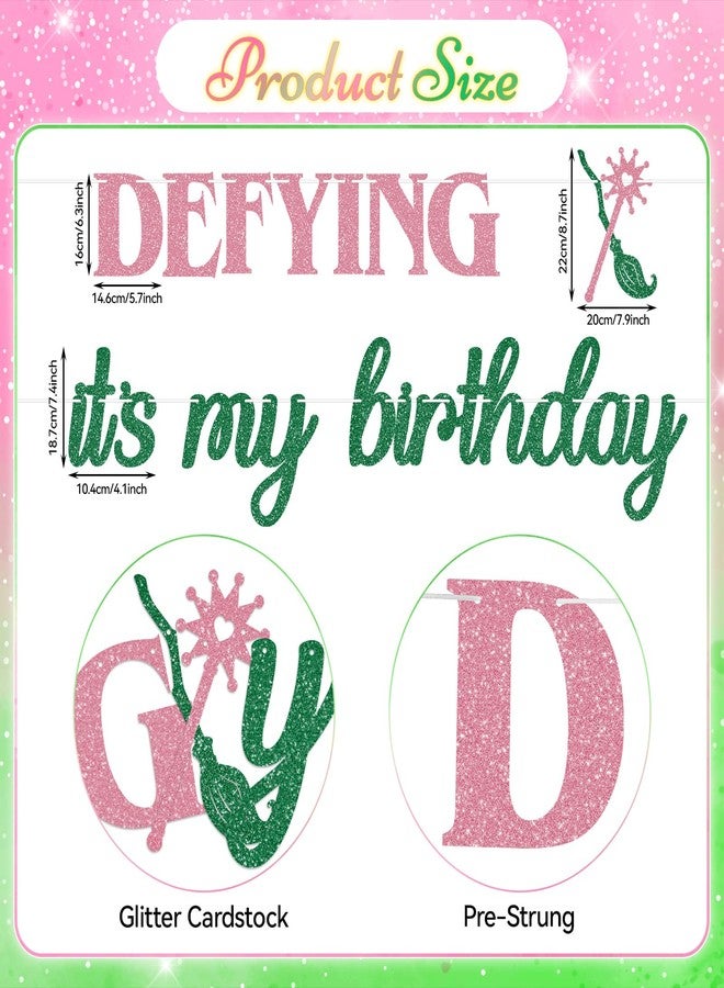 RANERVZ Pre-Strung Glitter Defying Gravity It's My Birthday Banner Witch Party Decorations Good Bad Witch Birthday Party Decorations Witches Bachelorette Decorations for Princess Magic Witchy Movie Party Decorations - Image 2