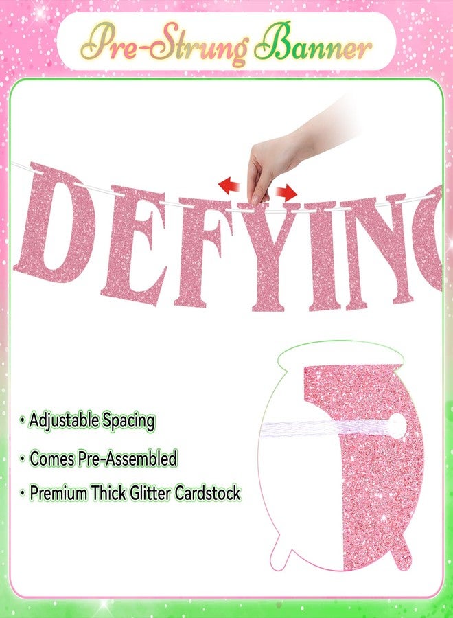 RANERVZ Pre-Strung Glitter Defying Gravity It's My Birthday Banner Witch Party Decorations Good Bad Witch Birthday Party Decorations Witches Bachelorette Decorations for Princess Magic Witchy Movie Party Decorations - Image 3
