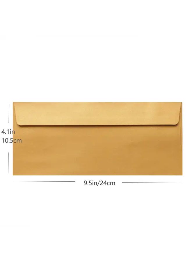 100 Golden Business Envelopes Printable 9.5 X 4.1 Inches For Company Letters Legal Documents Checks Letterheads And Invoices - Image 2