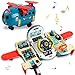 Dwi Dowellin Airplane Car ToySteering Wheel Toys for 3 4 5 6 Year Old BoysGirls with Sound and LightToddler Educational Plane Driving Toy Gift for Kids Aged 3 Blue - Image 3