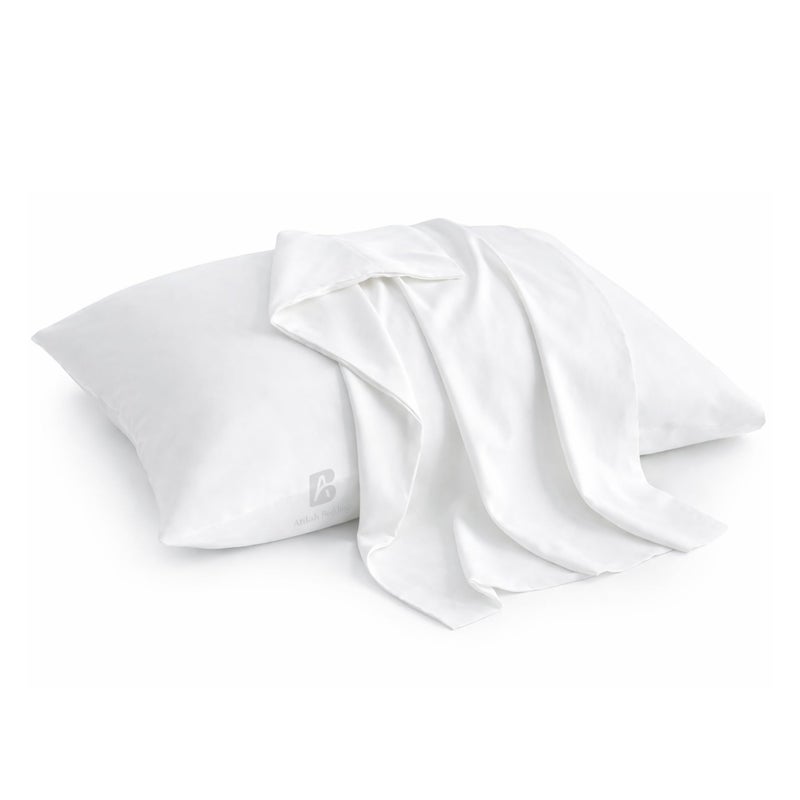 Atiksh Beddingsâ„¢ Pack of 2 Toddler 12x16 Travel Pillow Cases 100% Soft Egyptian Cotton, 600 Thread Count with Zipper Closure for Small Pillowcase, White Solid - Image 1