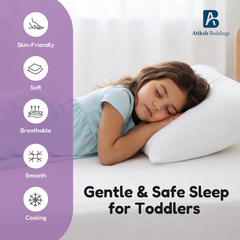 Atiksh Beddingsâ„¢ Pack of 2 Toddler 12x16 Travel Pillow Cases 100% Soft Egyptian Cotton, 600 Thread Count with Zipper Closure for Small Pillowcase, White Solid - Image 5