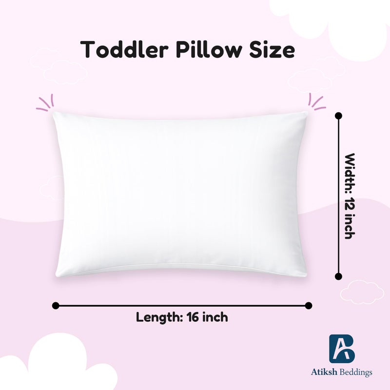 Atiksh Beddingsâ„¢ Pack of 2 Toddler 12x16 Travel Pillow Cases 100% Soft Egyptian Cotton, 600 Thread Count with Zipper Closure for Small Pillowcase, White Solid - Image 2