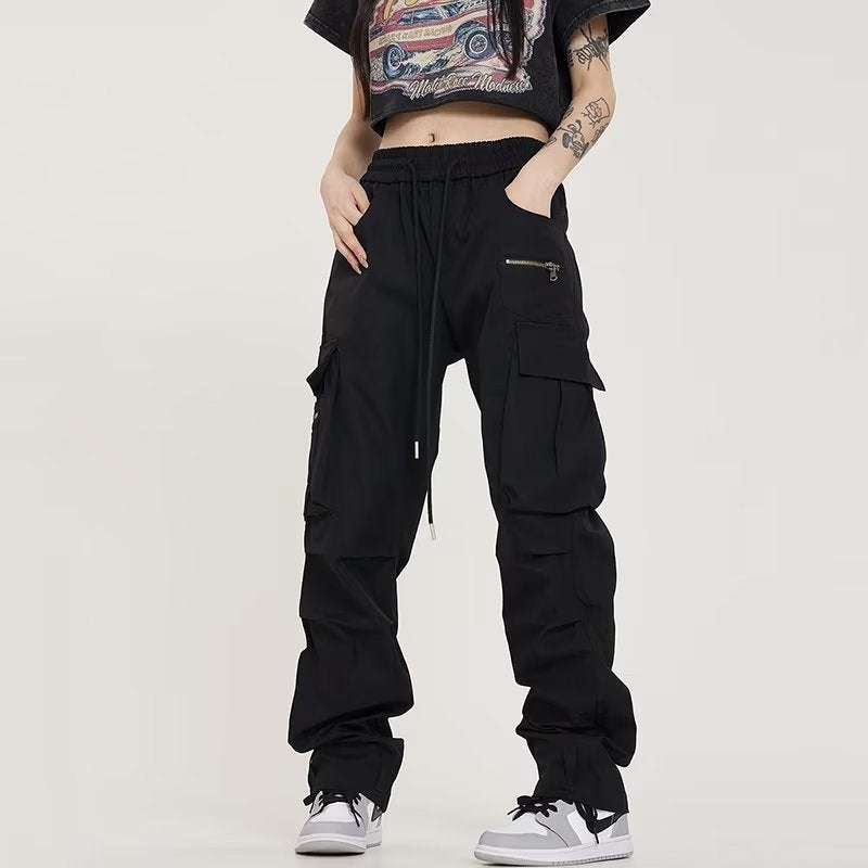 American Style Overalls Street Loose Straight Korean Style Summer Couples Fashionable Casual All-Match Wide-Leg Pants For Teenagers - Image 2