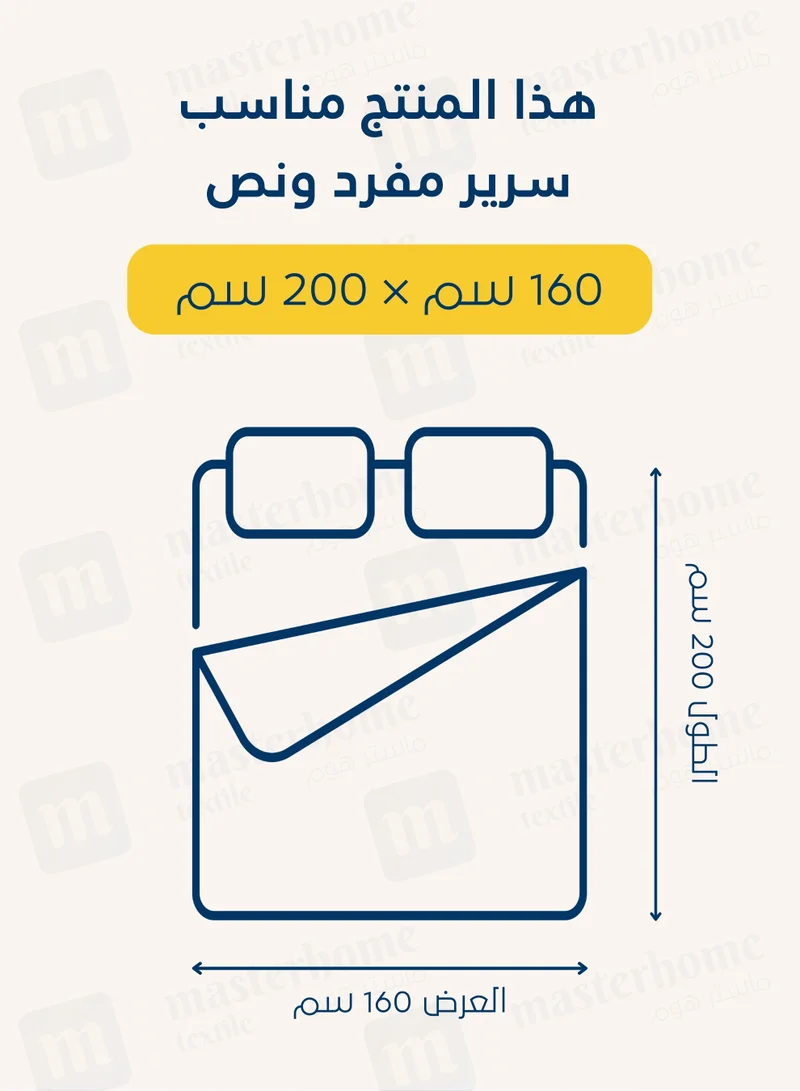 Master Home Textile Microfiber Mattress Topper, Fits 160 x 200 cm Queen Size Bed, 14 cm Extra Thick, With 35 cm Deep Pocket, Queen Size