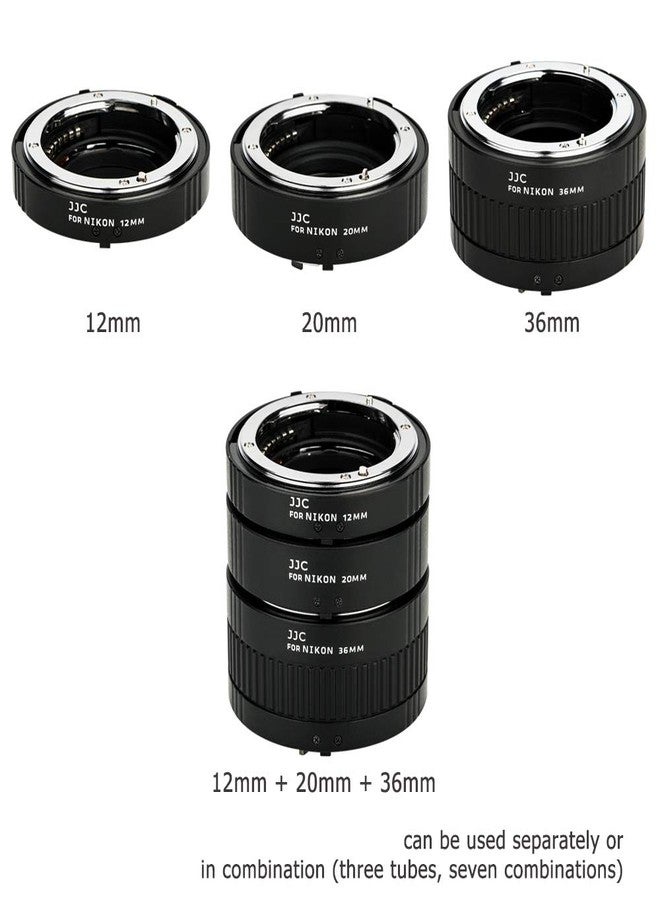 JJC F Mount Auto Focus Macro Extension Tube Set for Nikon D850 D750 D3500 D3400 D7500 D7200 D7100 D7000 D5600 D5500 D5300 D5200 D5100 D5000 D3300 D3200 D3100 D800 D810 D700 D610 D600 D500 and More - Image 3