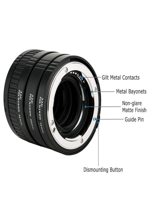 JJC F Mount Auto Focus Macro Extension Tube Set for Nikon D850 D750 D3500 D3400 D7500 D7200 D7100 D7000 D5600 D5500 D5300 D5200 D5100 D5000 D3300 D3200 D3100 D800 D810 D700 D610 D600 D500 and More - Image 2