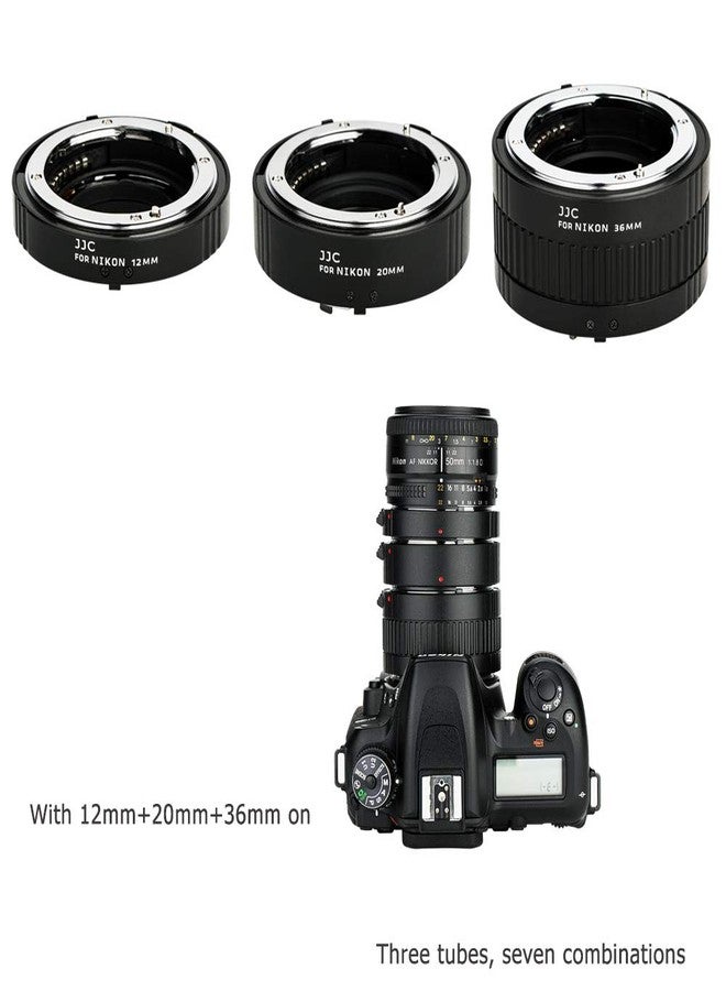 JJC F Mount Auto Focus Macro Extension Tube Set for Nikon D850 D750 D3500 D3400 D7500 D7200 D7100 D7000 D5600 D5500 D5300 D5200 D5100 D5000 D3300 D3200 D3100 D800 D810 D700 D610 D600 D500 and More - Image 4