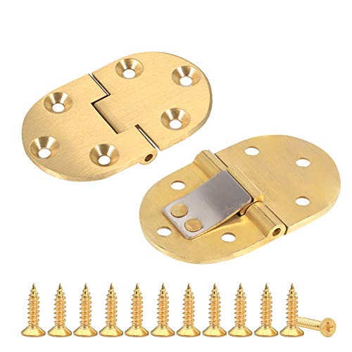 Saipor Saiper 90 Degree Solid Brass Butler Tray Hinges (2pcs) Flip Top Hinge with Screws for Folding Tables/Sewing Machine Table, Folding Hinges Furniture Accessories - Image 1