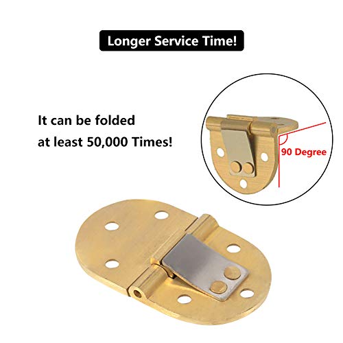 Saipor Saiper 90 Degree Solid Brass Butler Tray Hinges (2pcs) Flip Top Hinge with Screws for Folding Tables/Sewing Machine Table, Folding Hinges Furniture Accessories - Image 4