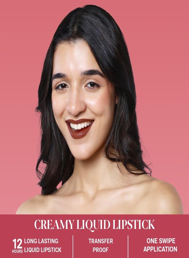 أحمر شفاه سائل FLiCKA RU Ready 04 SpicedTea - لون بني دافئ لإطلالة أنيقة ومريحة | لمسة نهائية مخملية غير لامعة | 5 مل | يدوم طويلاً، لا يبهت، مقاوم للانتقال - Image 3