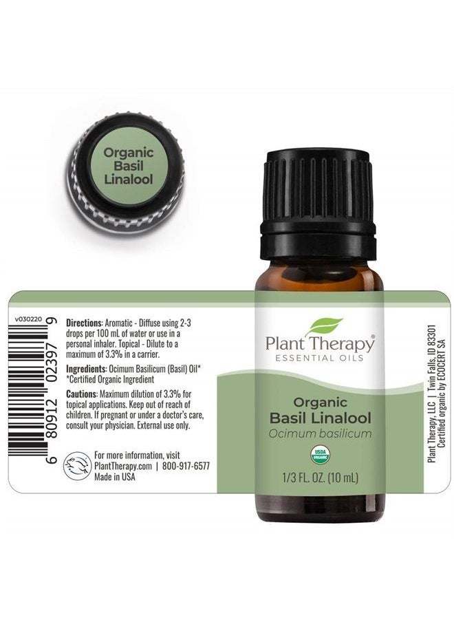 Plant Therapy USDA Certified Organic Basil Linalool Essential Oil 10 mL (1/3 oz) 100% Pure, Therapeutic Grade  - Image 4