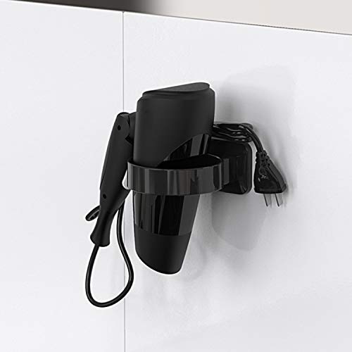 RAIKEDR Hair Dryer Holder, Bathroom Blow Dryer Stand, Hair Care Tools Holder Wall Mount, Styling Tool Organizer for Hair Dryer - Extra Large Rim (Black, L 3.7”×W 2.1”×H 4.3”) - Image 4