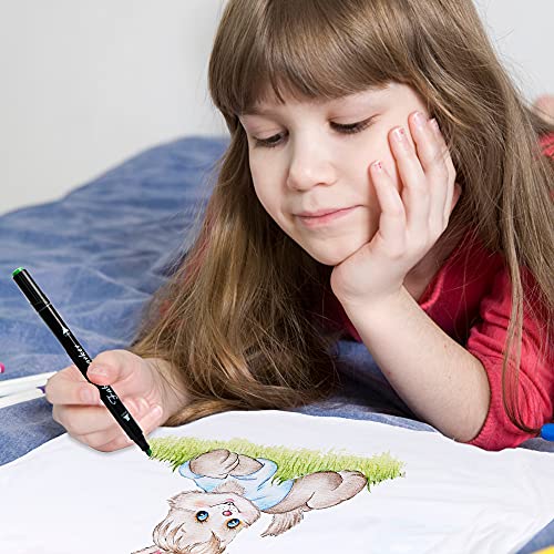 Lelix Fabric Markers, 30 Permanent Colors Dual Tip Fabric Pens for Writing Painting on T-Shirts Clothes Sneakers Canvas Pillowcases, Child Safe & Non-Toxic for Kids Adults - Image 5